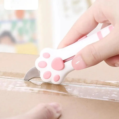 Cute Cat Paw Retractable Box Cutter – Mini Claw Knife for Paper & Package Opening