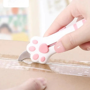 Cute Cat Paw Retractable Box Cutter – Mini Claw Knife for Paper & Package Opening